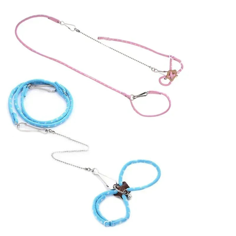 New Adjustable Soft Strap Leash for Small Pets Birds Parrots Mice Hamsters Ferrets Rats and Pigs