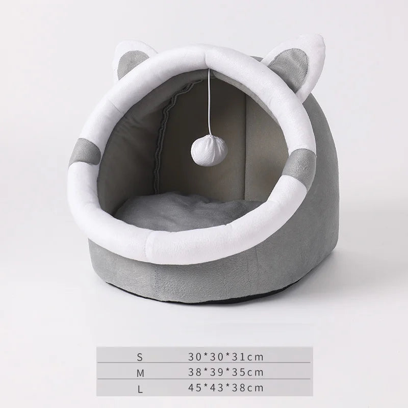 Four Seasons Cat Nest Bed Semi Closed Cozy Warm Nest