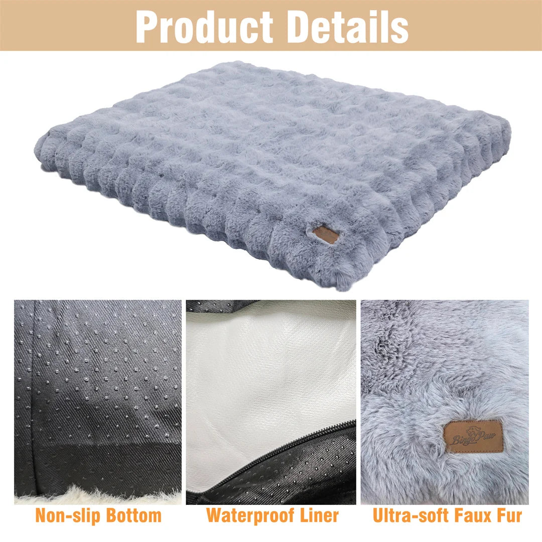 BINGOPAW Ultra-soft Dog Bed Pet Cozy Sleep Bed Cat Calming Bed Cushion Cover With Removable Cover Machine Washable