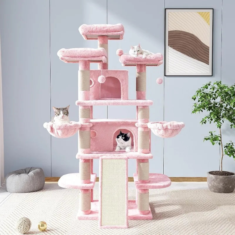 XMSJCN Cat Tree Deluxe Five Level Cat Tower with Condo