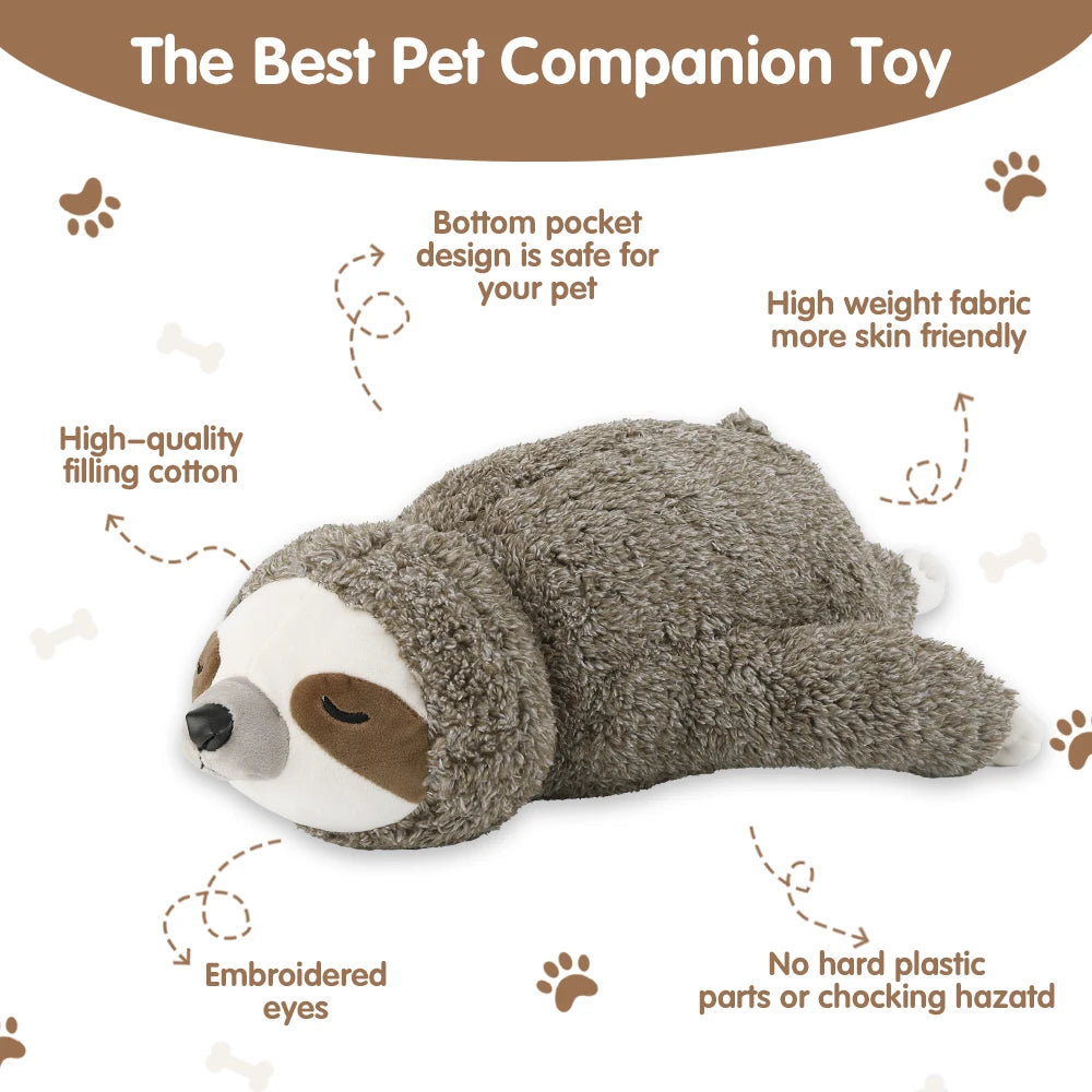 FULED Forest Sloth Puppy Heartbeat Dog Toy For Stress Relief